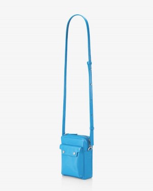 Find Kapoor Marc Bag 12 Crinkled Tote Women's Phone Bag Turquoise Blue | SJG5385UY