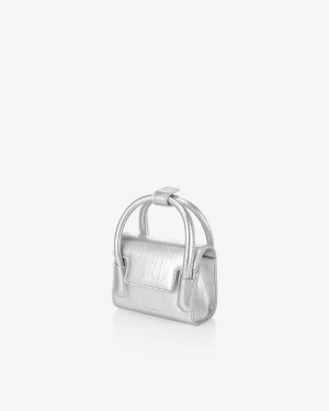 Find Kapoor Marty Bag 12 Crinkled Tote Women's Crossbody Bags Silver | HOW7251JM