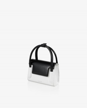 Find Kapoor Marty Bag 18 Crinkled Tote Women's Crossbody Bags White Black | YHL3796IU