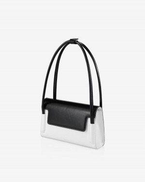 Find Kapoor Marty Bag 26 Crinkled Tote Women's Shoulder Bags White Black | SSG5156LG