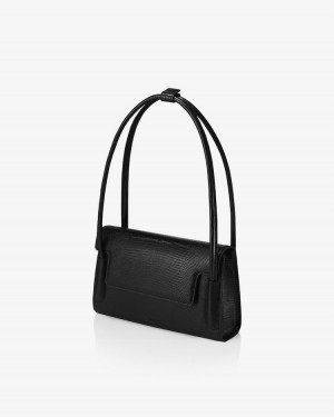 Find Kapoor Marty Bag 26 Lizard Tote Women's Shoulder Bags Black | AHY9995IC