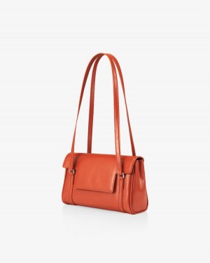 Find Kapoor Marty Bag S 23 Crinkled Tote Women's Shoulder Bags Orange | RQU3758FU