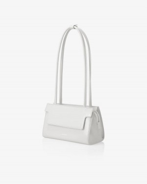 Find Kapoor Marty Brick Bag 24 Crinkled Tote Women's Shoulder Bags White Grey | WQD9112ZW