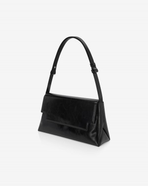 Find Kapoor Marty Lizzi Bag 34 Crinkled Tote Women's Shoulder Bags Black | QWM9114VS