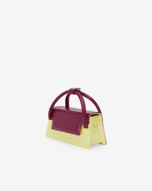 Find Kapoor Marty Wedge Bag 22 Crinkled Tote Women's Crossbody Bags Yellow Purple | BEI3393GH