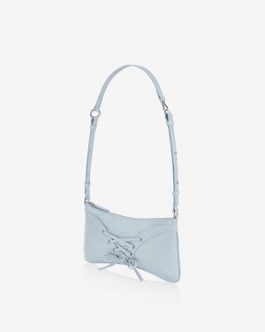 Find Kapoor Ribbon Tie Tote Women's Shoulder Bags Grey Blue | ZPV1027GB