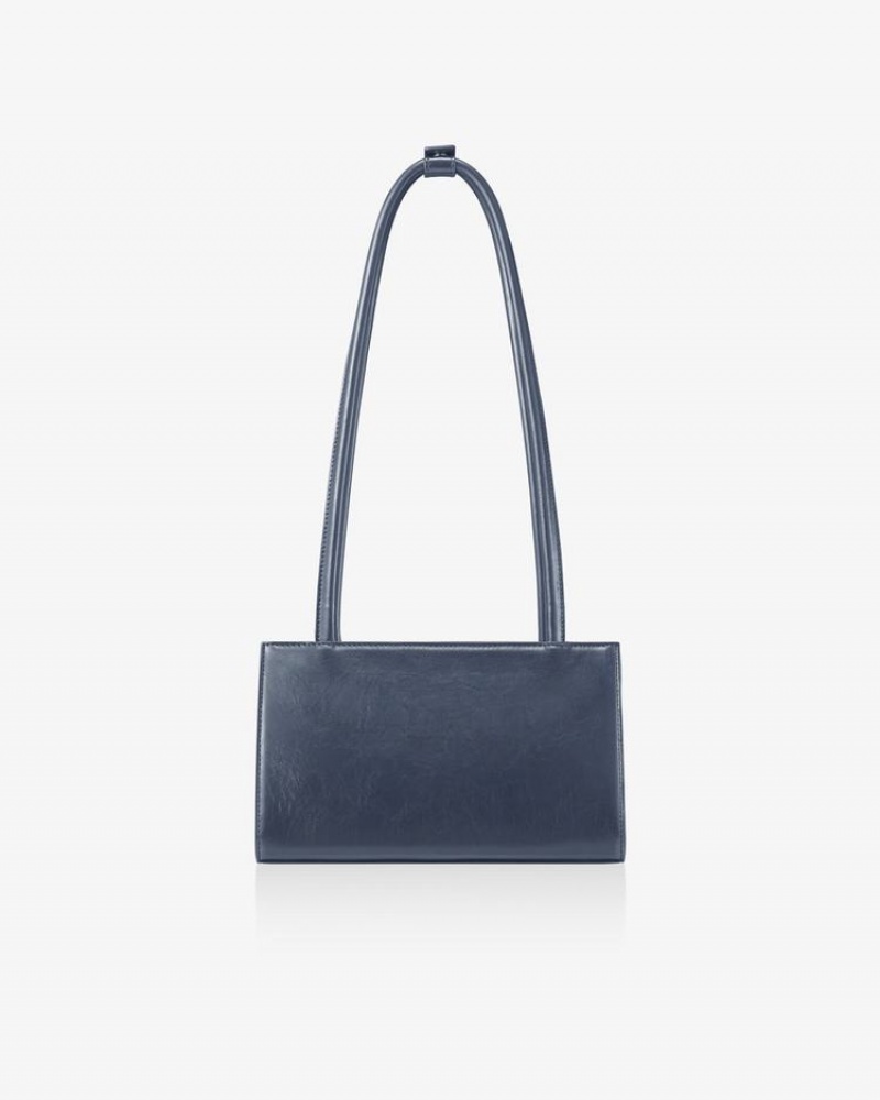 Find Kapoor Marty Brick Bag 24 Crinkled Tote Women's Shoulder Bags Navy | YIX9120TD