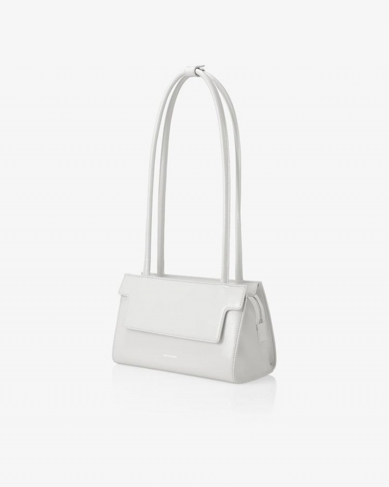 Find Kapoor Marty Brick Bag 24 Crinkled Tote Women's Shoulder Bags White Grey | WQD9112ZW