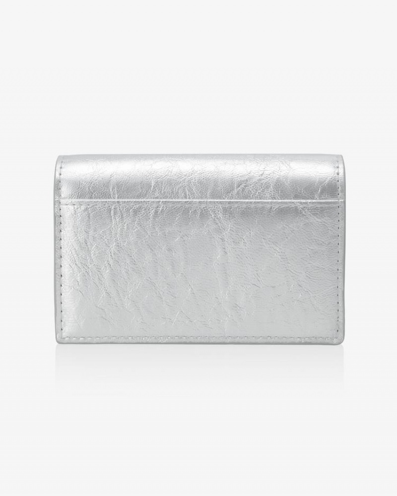 Find Kapoor Marty Card Crinkled Tote Women's Wallets Silver | DCI675PJ