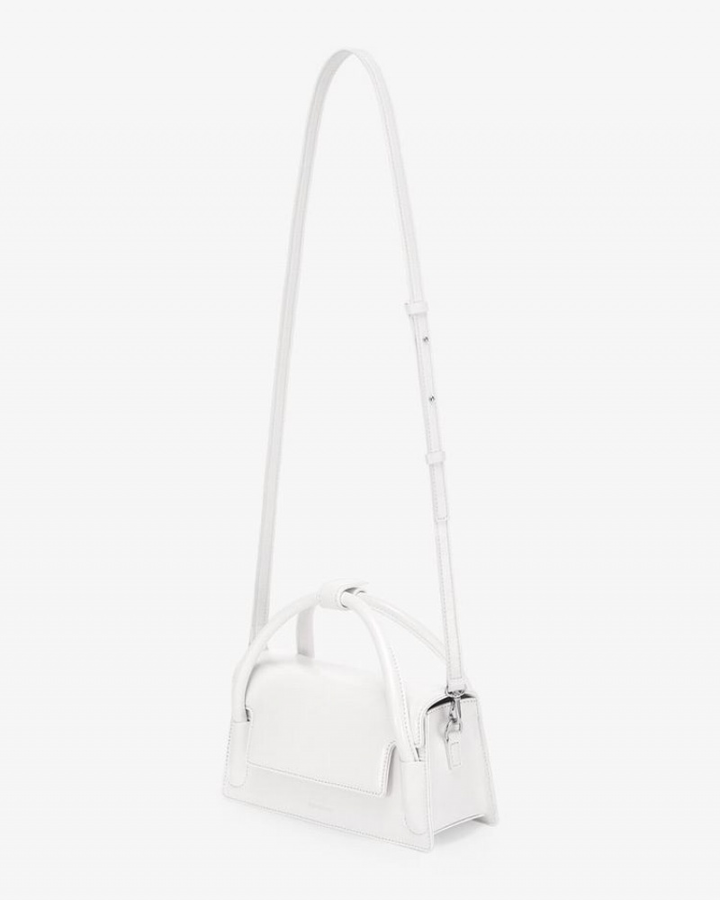 Find Kapoor Marty Wedge Bag 22 Crinkled Tote Women's Crossbody Bags White | HRX1627XQ