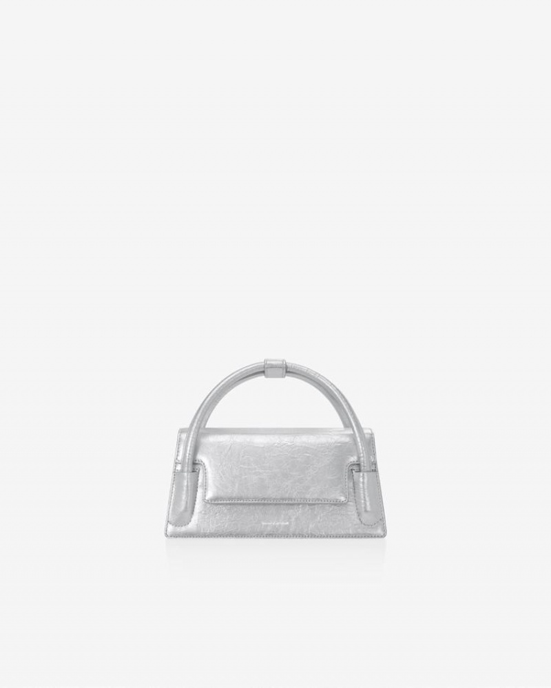 Find Kapoor Marty Wedge Bag 22 Crinkled Tote Women's Crossbody Bags Silver | TZL9652VT