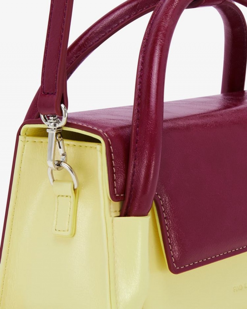 Find Kapoor Marty Wedge Bag 22 Crinkled Tote Women's Crossbody Bags Yellow Purple | BEI3393GH