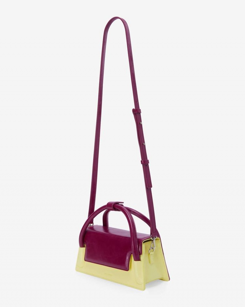 Find Kapoor Marty Wedge Bag 22 Crinkled Tote Women's Crossbody Bags Yellow Purple | BEI3393GH