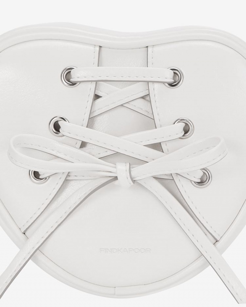 Find Kapoor Ribbon Tie Heart Tote Women's Crossbody Bags White | TGV8084WU