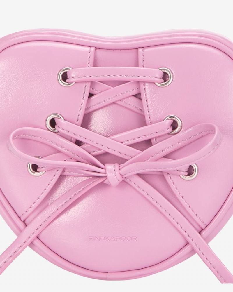 Find Kapoor Ribbon Tie Heart Tote Women's Crossbody Bags Pink | WKM4611YU