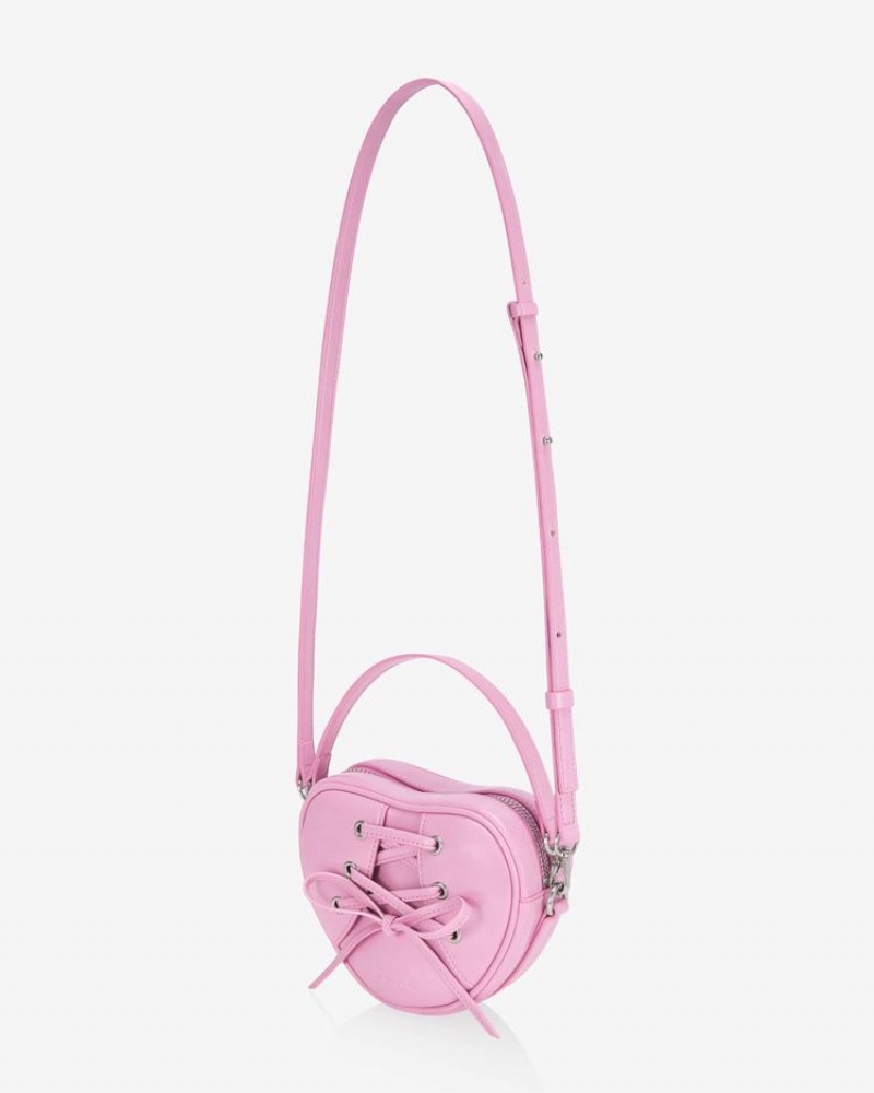 Find Kapoor Ribbon Tie Heart Tote Women's Crossbody Bags Pink | WKM4611YU