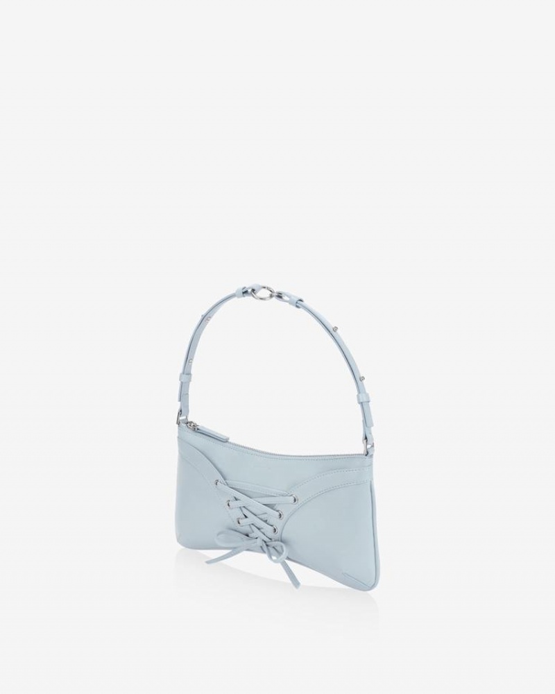 Find Kapoor Ribbon Tie Tote Women's Shoulder Bags Grey Blue | ZPV1027GB