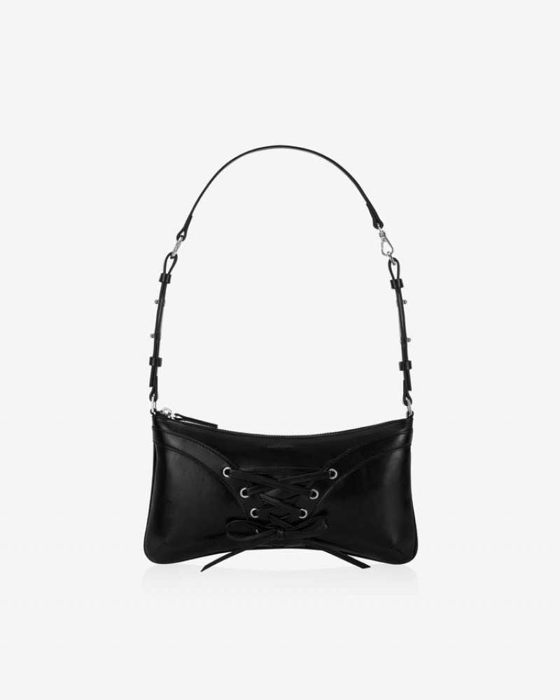 Find Kapoor Ribbon Tie Tote Women's Shoulder Bags Black | DUA6420QL