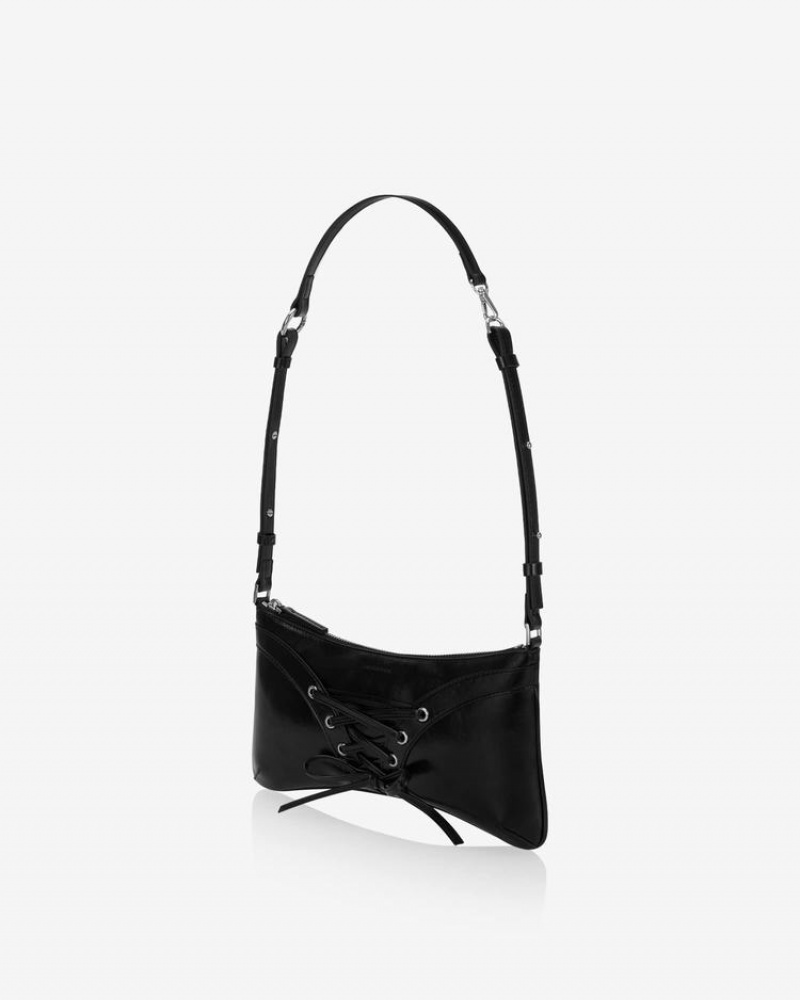 Find Kapoor Ribbon Tie Tote Women's Shoulder Bags Black | DUA6420QL